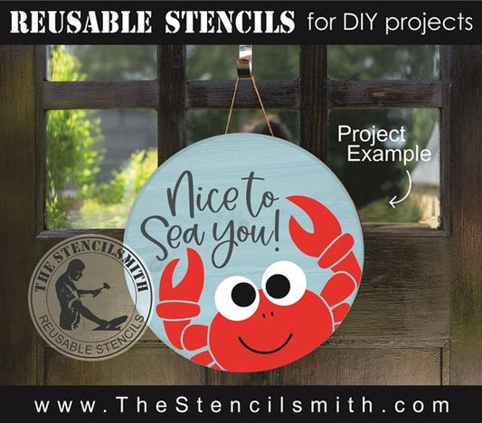 8931 Nice to Sea You crab stencil - The Stencilsmith