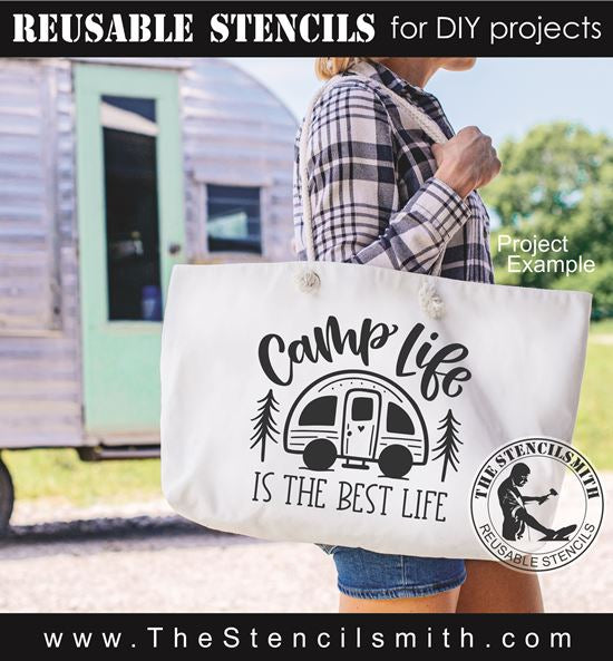 8933 Camp Life stencil - The Stencilsmith