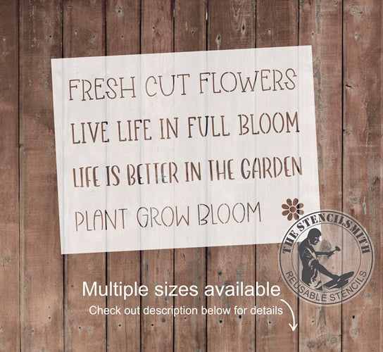 8940 Garden Phrase Collection stencil