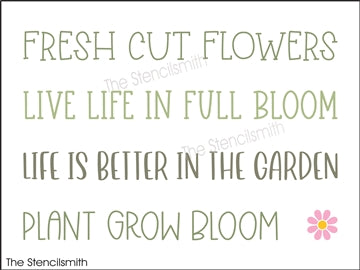 8940 Garden Phrase Collection stencil - The Stencilsmith