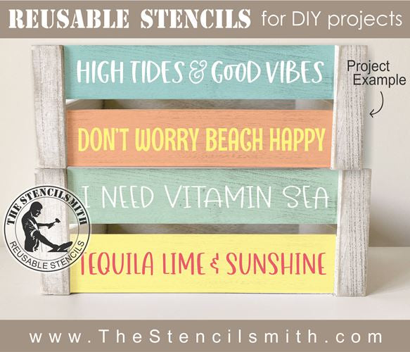 8945 Beach Phrase Collection stencil - The Stencilsmith