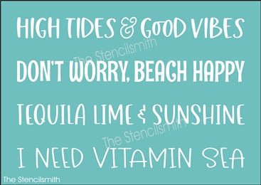 8945 Beach Phrase Collection stencil - The Stencilsmith
