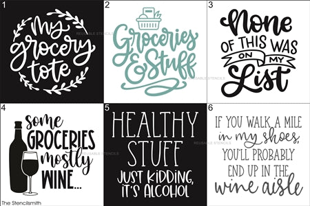 8963 Grocery Tote stencils - The Stencilsmith