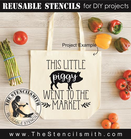 8964 Farmers Market Tote stencils - The Stencilsmith