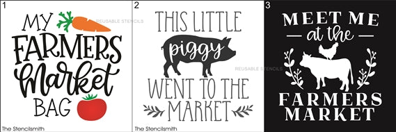 8964 Farmers Market Tote stencils - The Stencilsmith