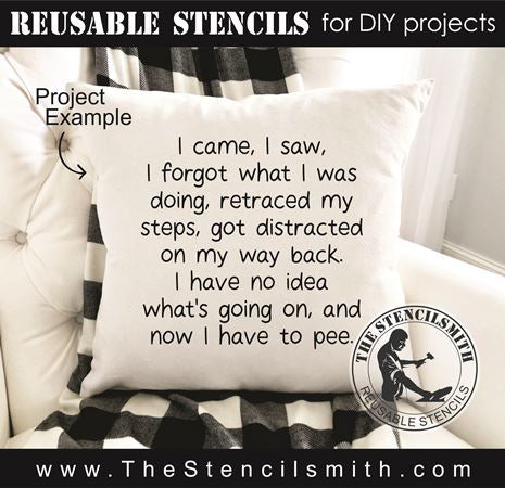 8973 I came, I saw, I forgot stencil - The Stencilsmith