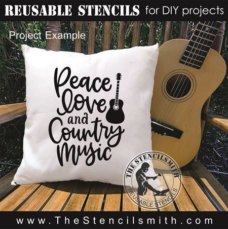 8980 Peace Love and Country Music stencil - The Stencilsmith