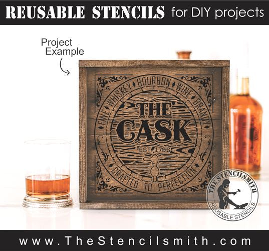 8990 The Cask Whiskey Stencil - The Stencilsmith