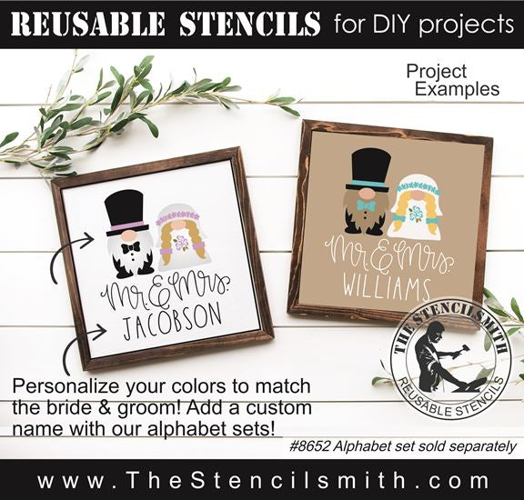 9021 Mr. & Mrs. gnome stencil - The Stencilsmith