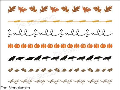 9025 Fall borders stencil - The Stencilsmith