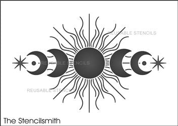 9030 Celestial Moon Phase Stencil - The Stencilsmith