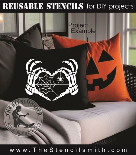 9035 skeleton heart hands stencil - The Stencilsmith