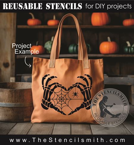 9035 skeleton heart hands stencil - The Stencilsmith