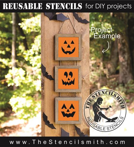 9036 Jack-o-lantern face stencils - The Stencilsmith