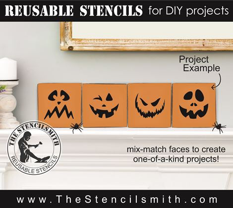 9036 Jack-o-lantern face stencils - The Stencilsmith