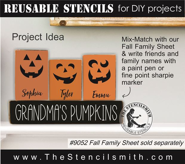 9036 Jack-o-lantern face stencils - The Stencilsmith