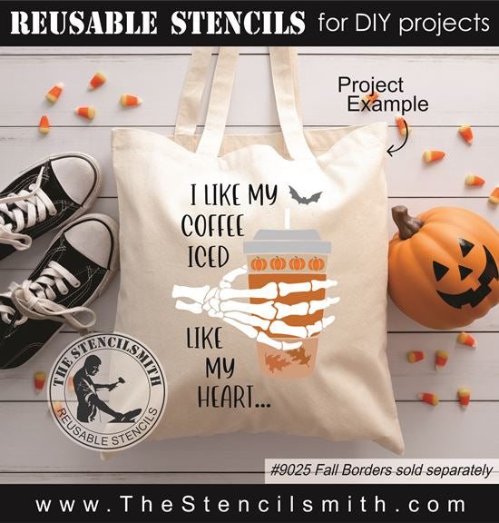 9047 I like my coffee iced stencil - The Stencilsmith