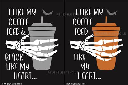 9047 I like my coffee iced stencil - The Stencilsmith
