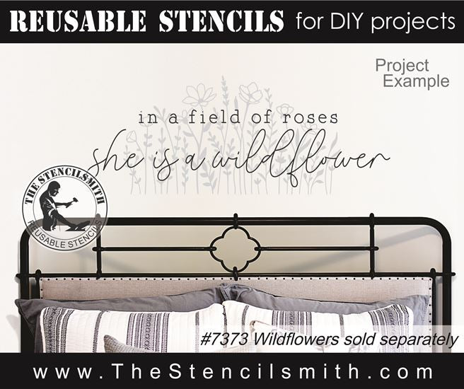 9050 in a field of roses stencil - The Stencilsmith