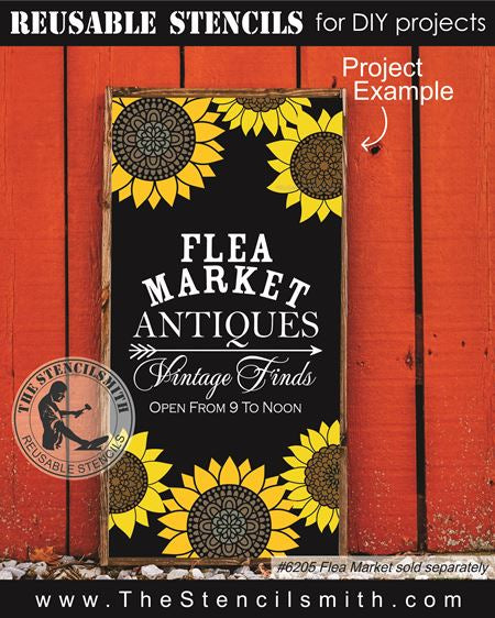 9070 sunflower mandala stencils - The Stencilsmith