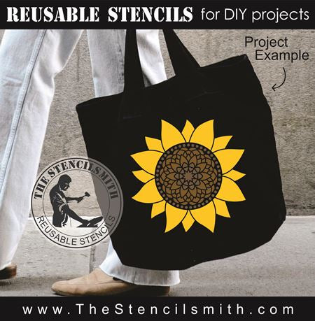 9070 sunflower mandala stencils - The Stencilsmith