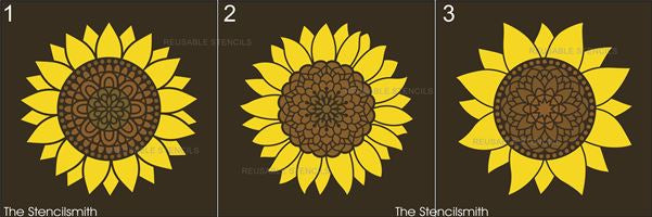 9070 sunflower mandala stencils - The Stencilsmith