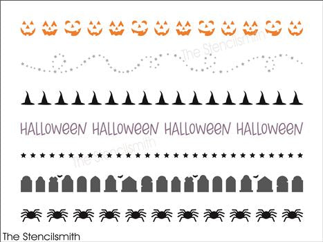 9072 Halloween borders stencil - The Stencilsmith