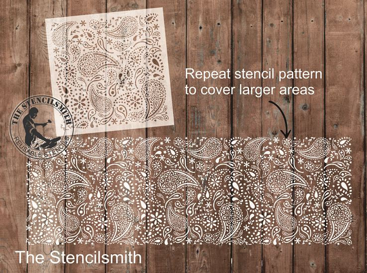 9078 Paisley pattern stencil - The Stencilsmith
