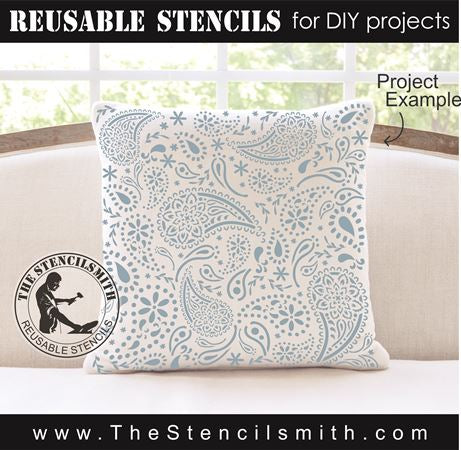 9078 Paisley pattern stencil - The Stencilsmith