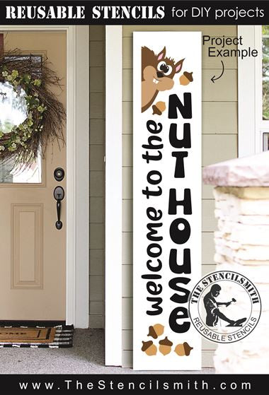 9083 Welcome to the nut house stencil - The Stencilsmith