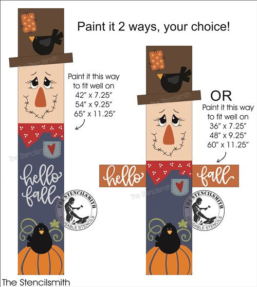 9089 hello fall scarecrow leaner stencil - The Stencilsmith