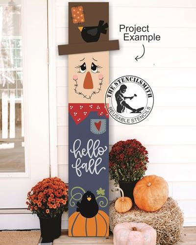 9089 Hello Fall Scarecrow Leaner Stencil - The Stencilsmith
