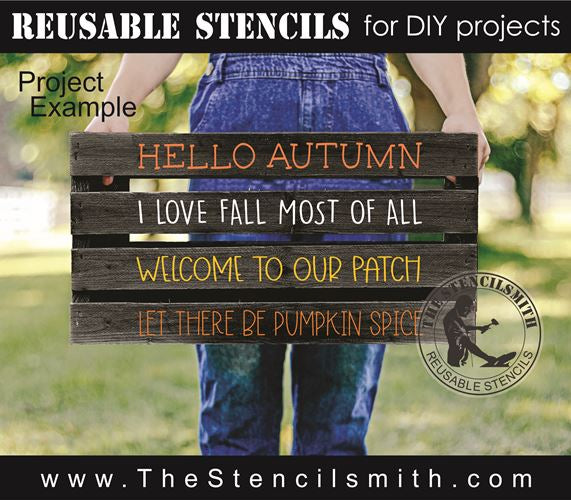 9093 Fall Phrase Collection stencil - The Stencilsmith