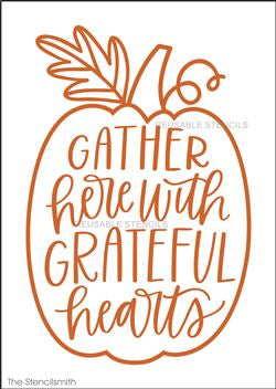 9120 gather here with grateful hearts stencil - The Stencilsmith