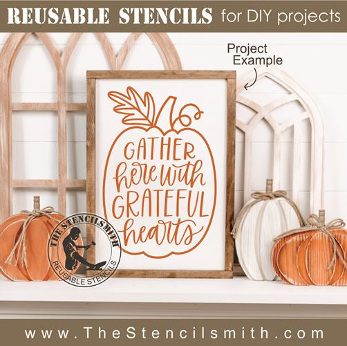 9120 gather here with grateful hearts stencil - The Stencilsmith