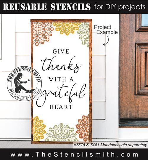 9124 give thanks with a grateful heart stencil - The Stencilsmith
