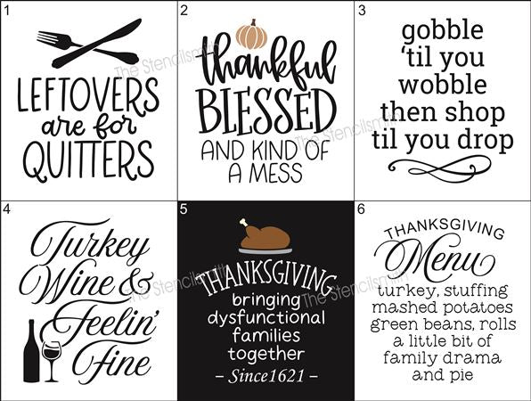 9126 Thanksgiving Phrase stencils - The Stencilsmith