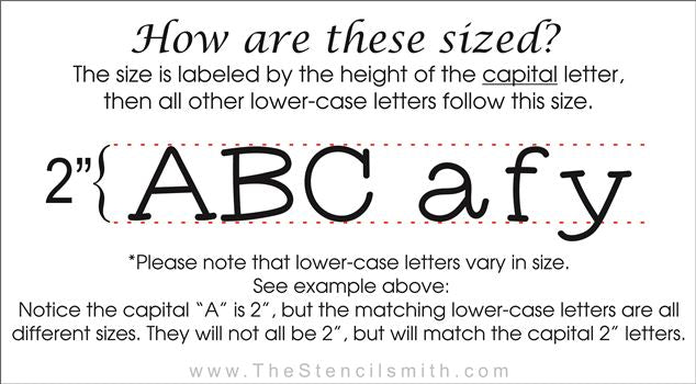 9126 Typewriter Alphabet Stencils - The Stencilsmith