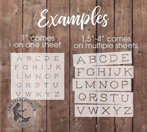 9126 Typewriter Alphabet Stencils - The Stencilsmith