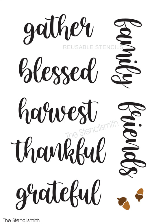9130 Fall Word Collection stencil - The Stencilsmith