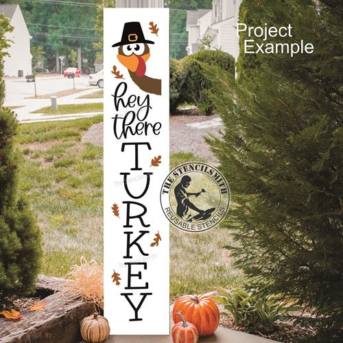9131 hey there turkey leaner stencil
