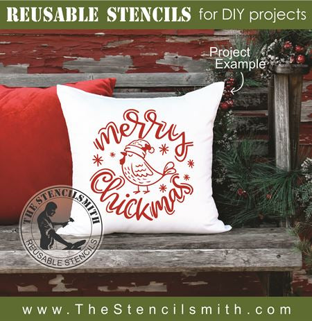 9141 Merry Chickmas stencil - The Stencilsmith