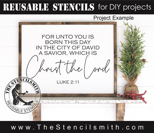 9148 For unto you is born this day stencil - The Stencilsmith