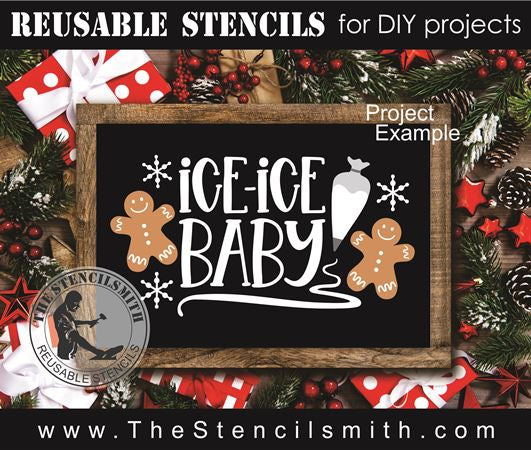9152 Ice Ice Baby gingerbread stencil - The Stencilsmith