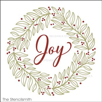 9155 Joy wreath stencil - The Stencilsmith