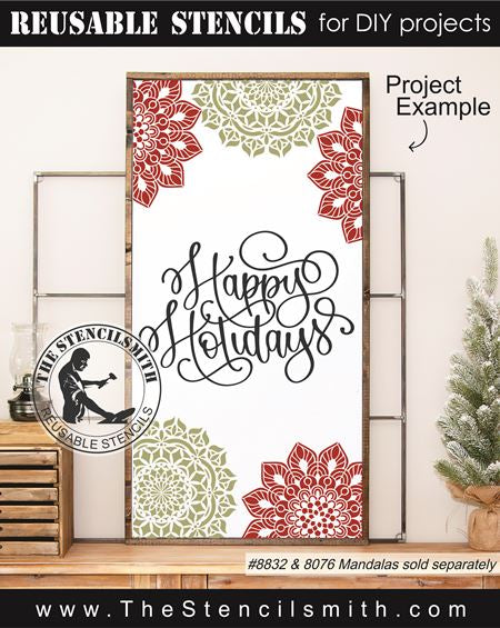 9156 happy holidays stencil - The Stencilsmith