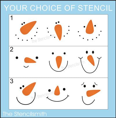 9158 Snowman face stencils - The Stencilsmith
