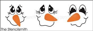 9160 Snowman faces stencil - The Stencilsmith
