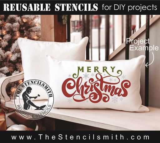 Merry Christmas DIY Decorative Pillow Stencil Kit - DIY Accent