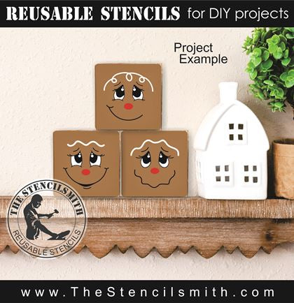 9167 gingerbread faces stencil - The Stencilsmith